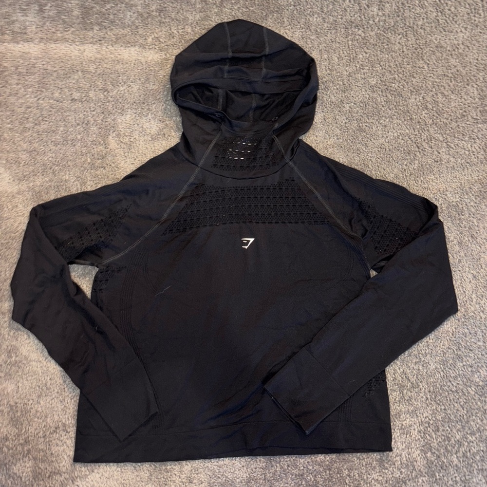 Black Gymshark Hooded Sweatshirt